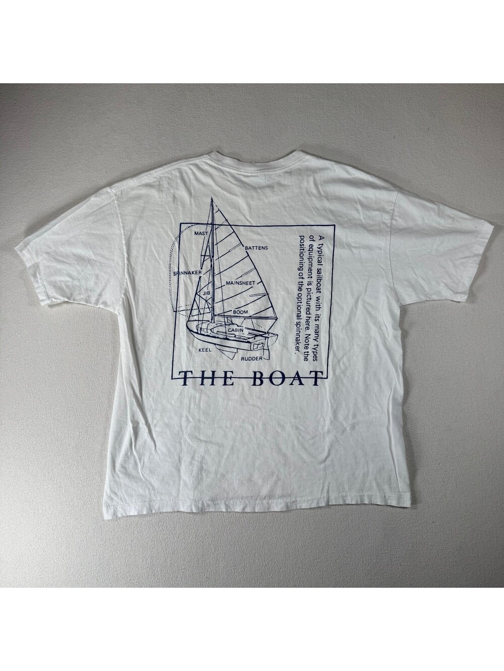 Vintage 80s Gap Sailing The Boat Nautical Single Stitch T Shirt Size XL